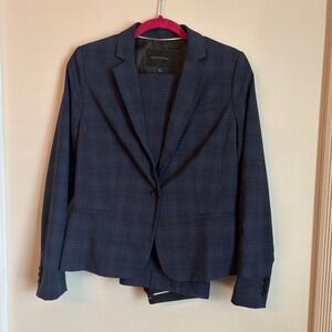 Banana Republic Navy Plaid Women's Blazer
